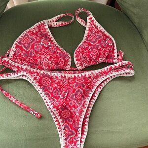 Hollister Red Floral Bikini Set